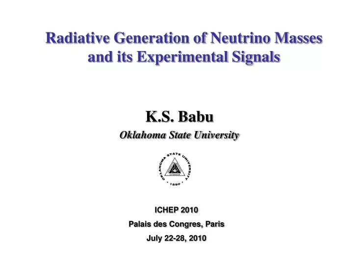 radiative generation of neutrino masses and its experimental signals