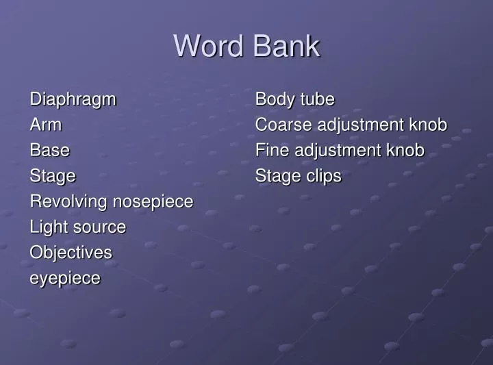 word bank