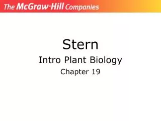 Stern Intro Plant Biology Chapter 19