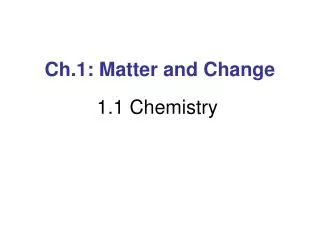 1.1 Chemistry