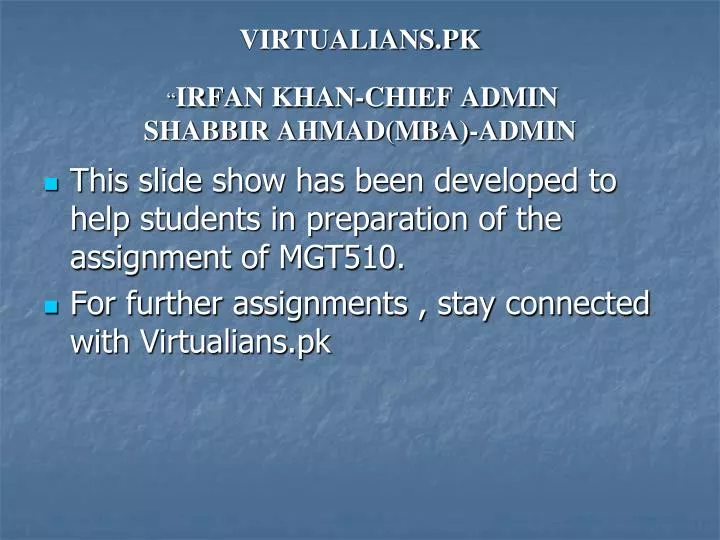 virtualians pk irfan khan chief admin shabbir ahmad mba admin