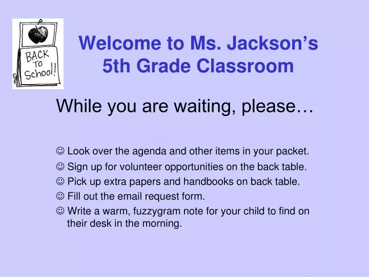 welcome to ms jackson s 5th grade classroom