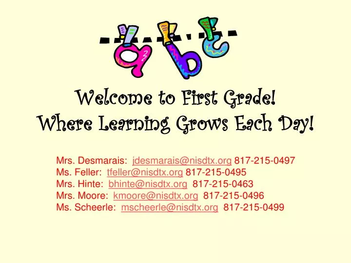 welcome to first grade where learning grows each day