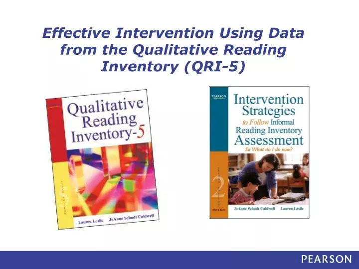 effective intervention using data from the qualitative reading inventory qri 5