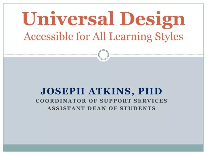 universal design accessible for all learning styles