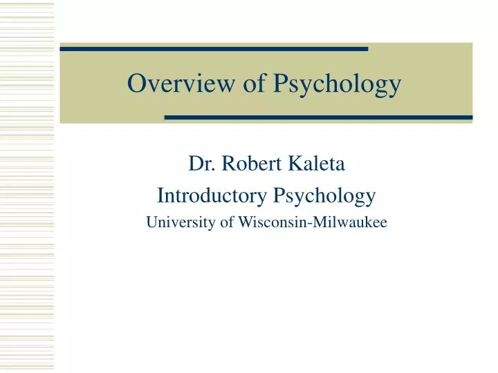 overview of psychology