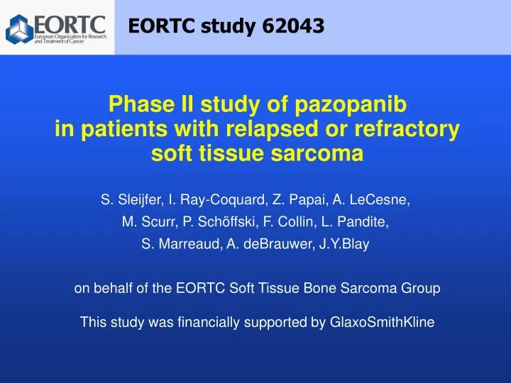 phase ii study of pazopanib in patients with relapsed or refractory soft tissue sarcoma