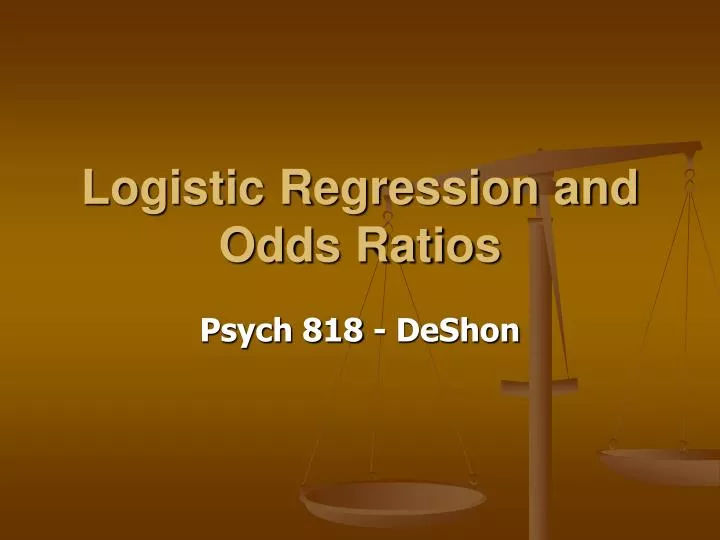 logistic regression and odds ratios