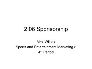 2.06 Sponsorship