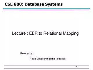 CSE 880 : Database Systems