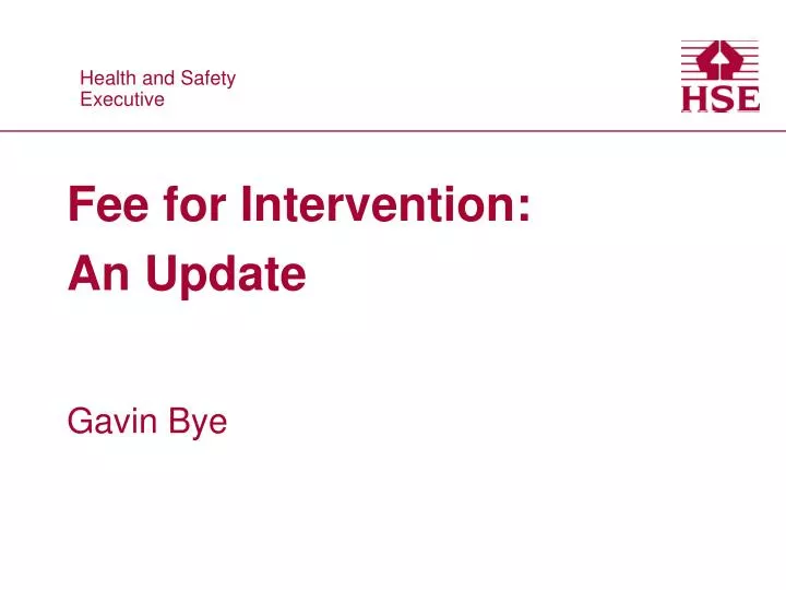 fee for intervention an update