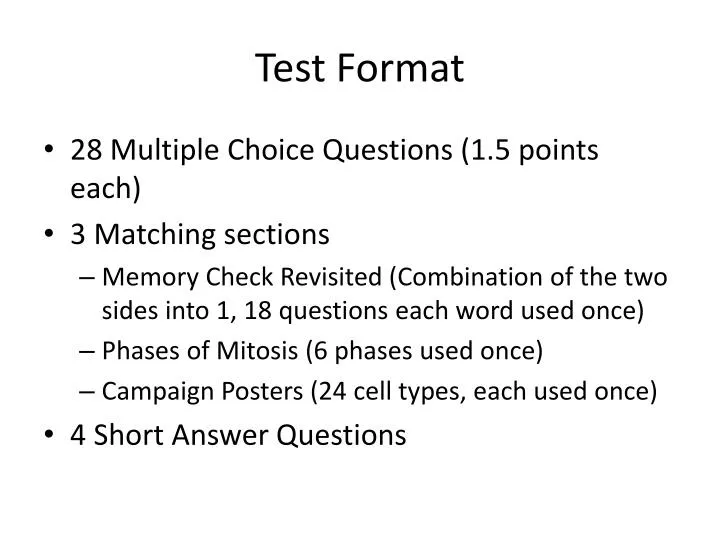 test format