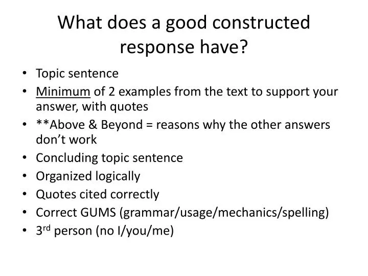 what does a good constructed response have