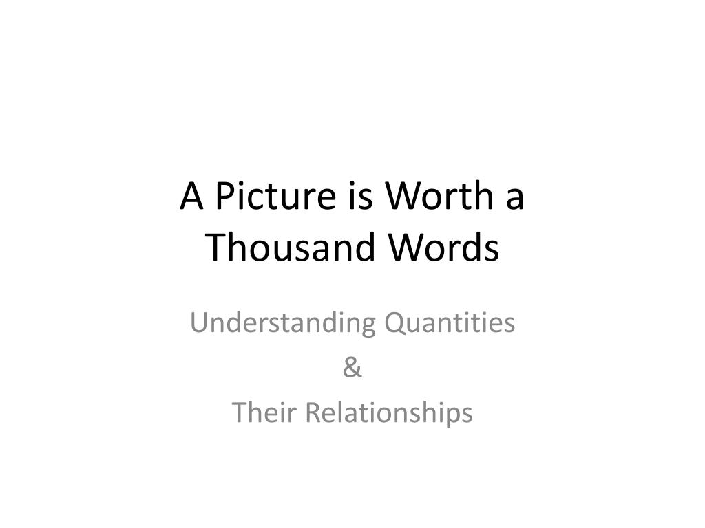 PPT - A Picture is Worth a Thousand Words PowerPoint Presentation, free ...