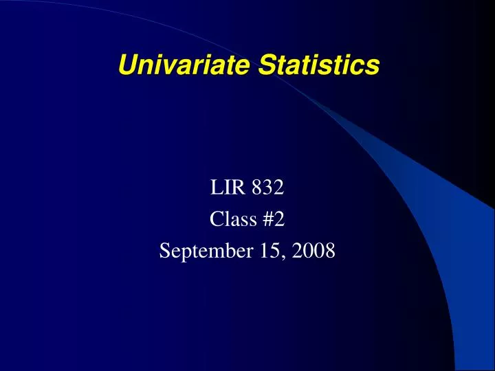 univariate statistics