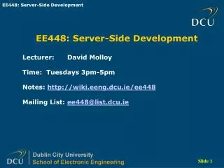 EE448: Server-Side Development