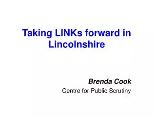 Taking LINKs forward in Lincolnshire