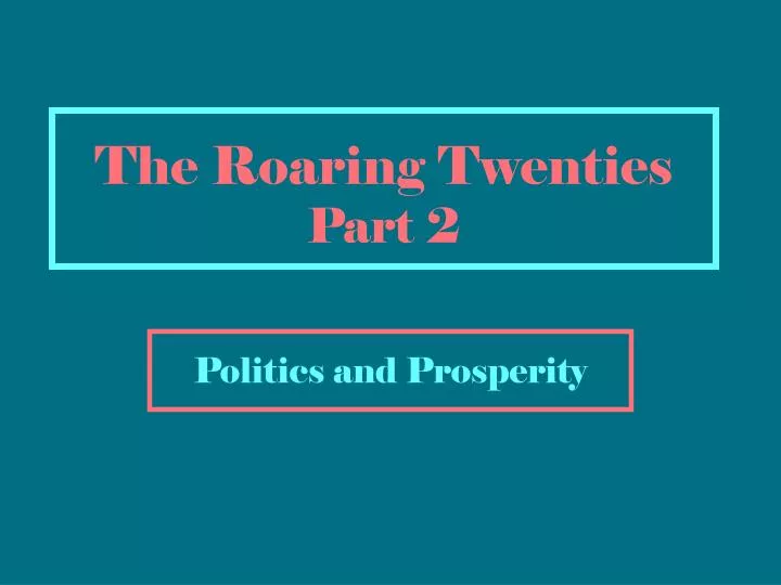 the roaring twenties part 2