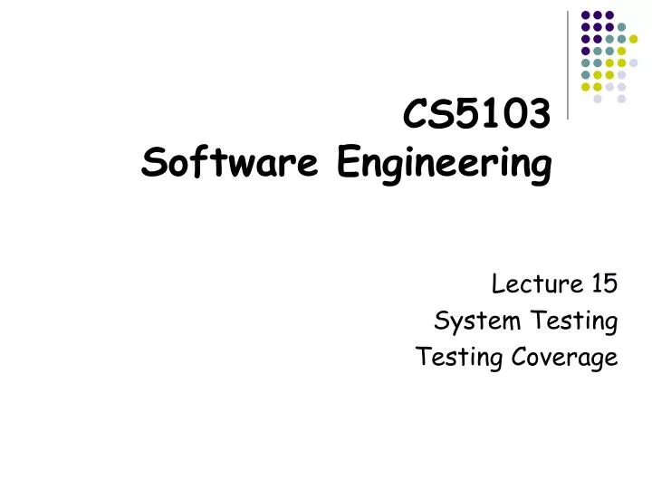 cs5103 software engineering