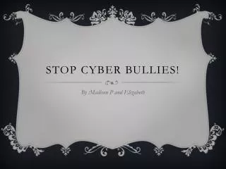 Stop Cyber Bullies!