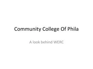 Community College Of Phila