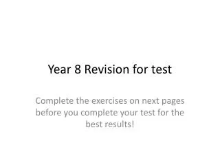 Year 8 Revision for test