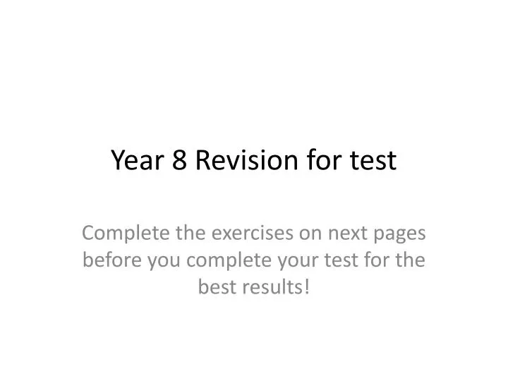 year 8 revision for test