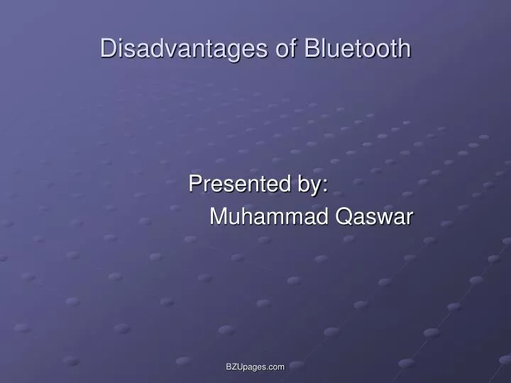 disadvantages of bluetooth