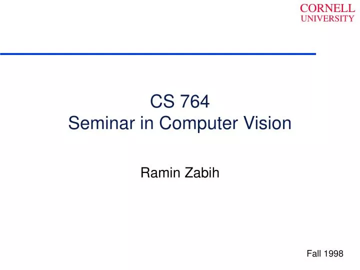 cs 764 seminar in computer vision