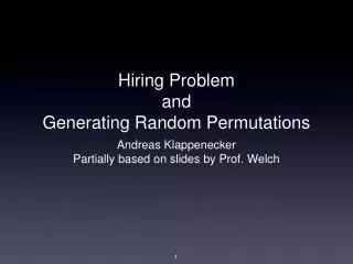 hiring problem and generating random permutations