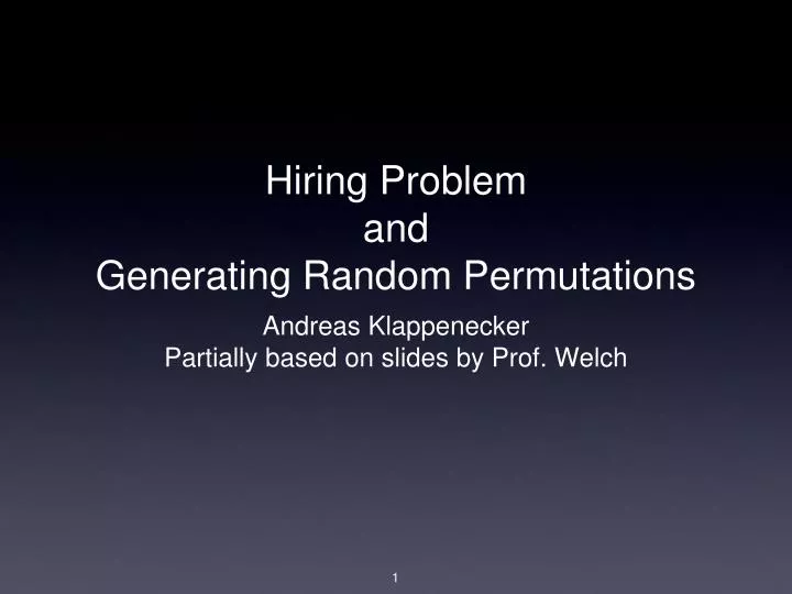 hiring problem and generating random permutations