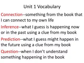 Unit 1 Vocabulary