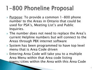 1-800 Phoneline Proposal