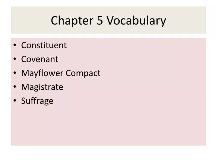 chapter 5 vocabulary