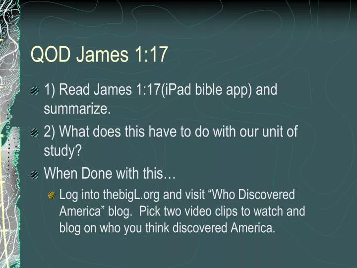 qod james 1 17