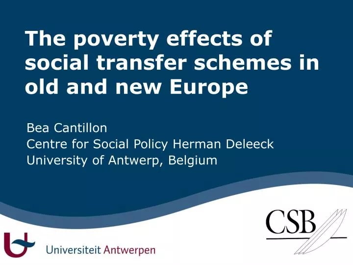 the poverty effects of social transfer schemes in old and new europe