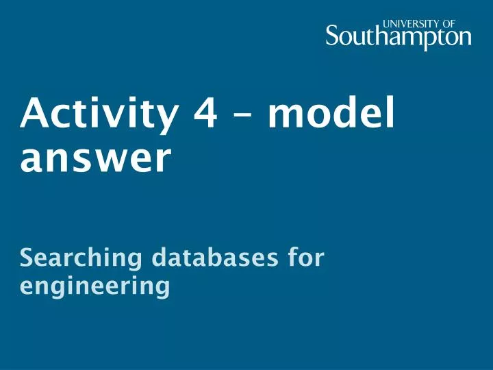 activity 4 model answer