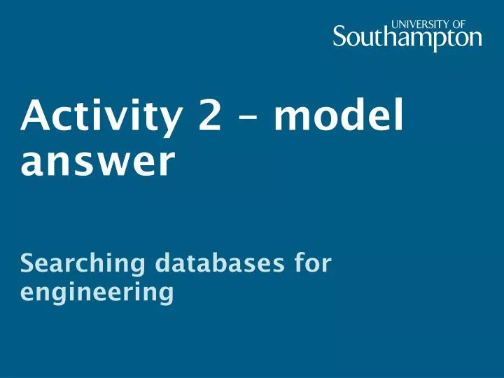 activity 2 model answer