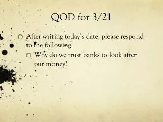 qod for 3 21