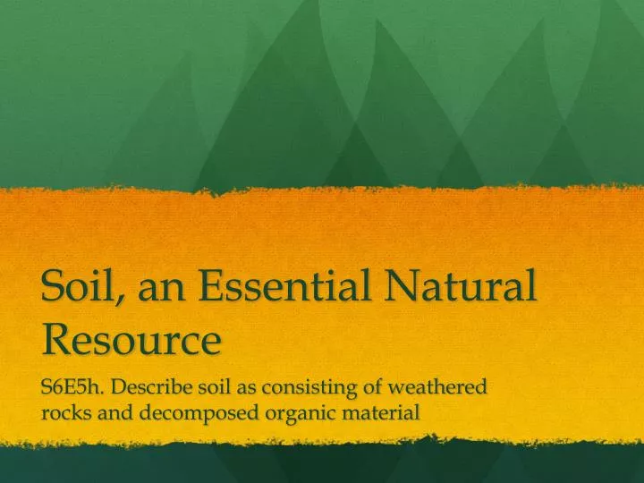 soil an essential natural resource