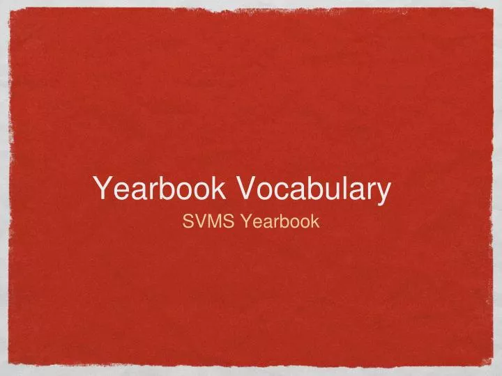 yearbook vocabulary