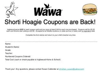 Shorti Hoagie Coupons are Back!