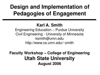 design and implementation of pedagogies of engagement