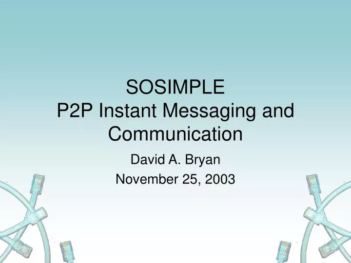 sosimple p2p instant messaging and communication