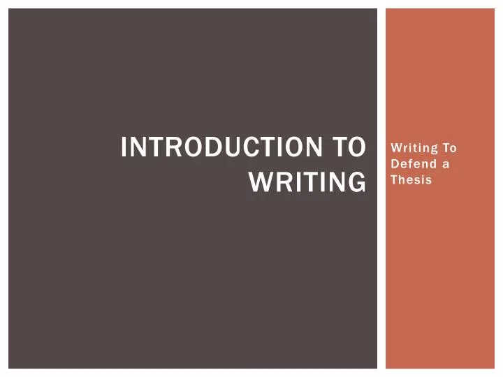 introduction to writing
