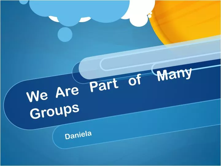 we are part of many groups