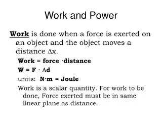 Work and Power