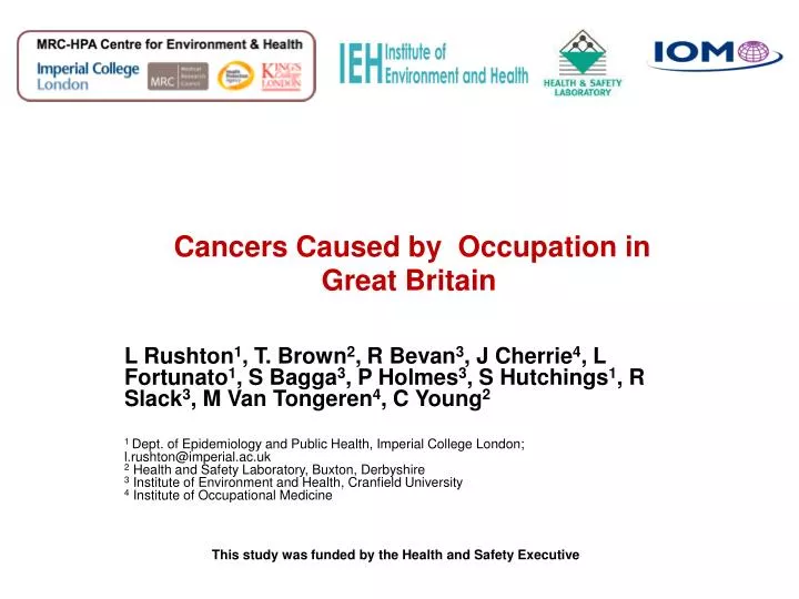 cancers caused by occupation in great britain