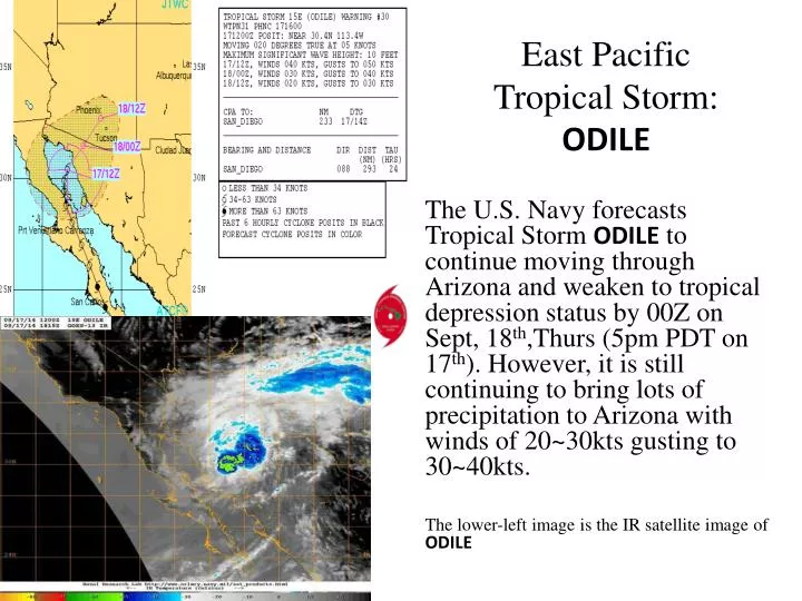 east pacific tropical storm odile