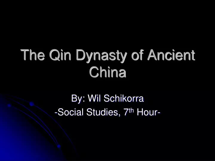 the qin dynasty of ancient china